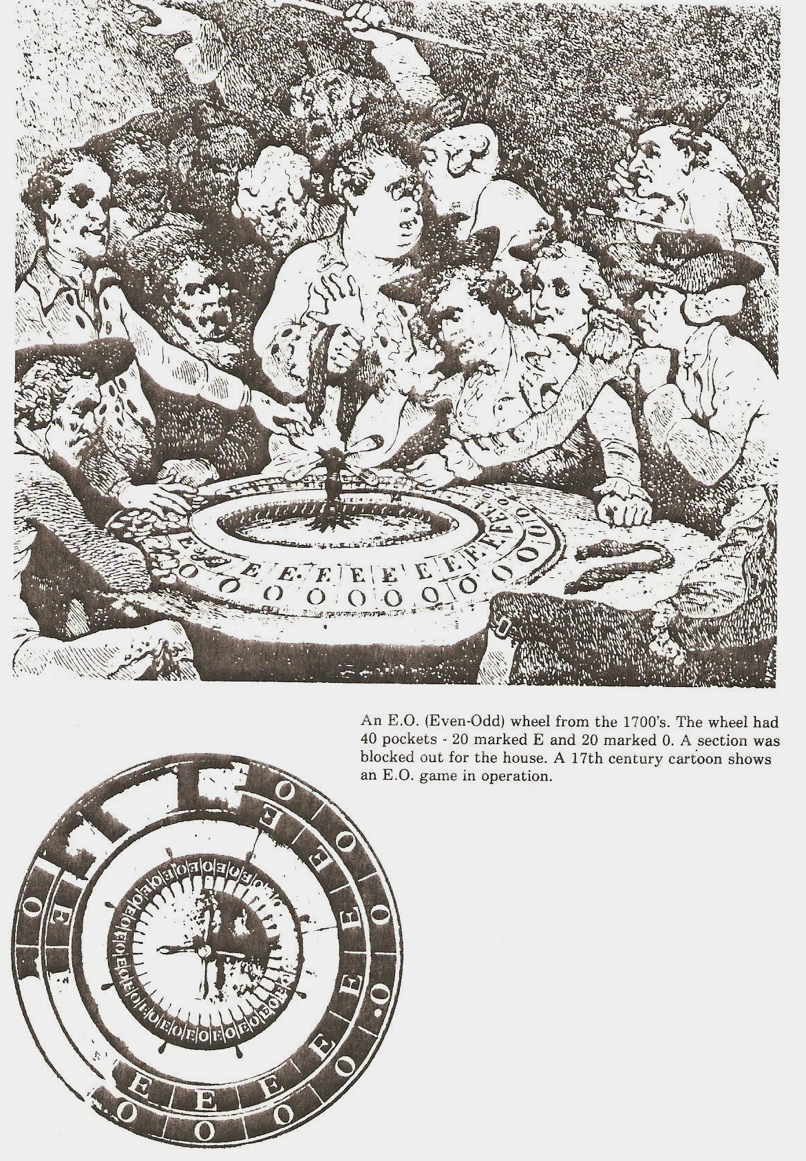 E. O. do século 18. roda com jogadores